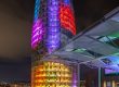 Vista nocturna de la Torre Agbar. Fotografia de arquitectura de Simon Garcia arqfoto
